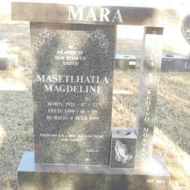 MARA Masetlhatla Magdeline 1921-1999