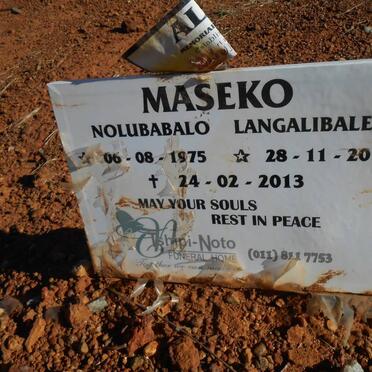 MASEKO Nolubabalo Langalibalele 1975-2013