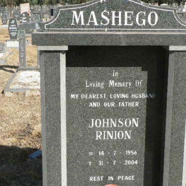 MASHEGO Johnson Rinion 1956-2004