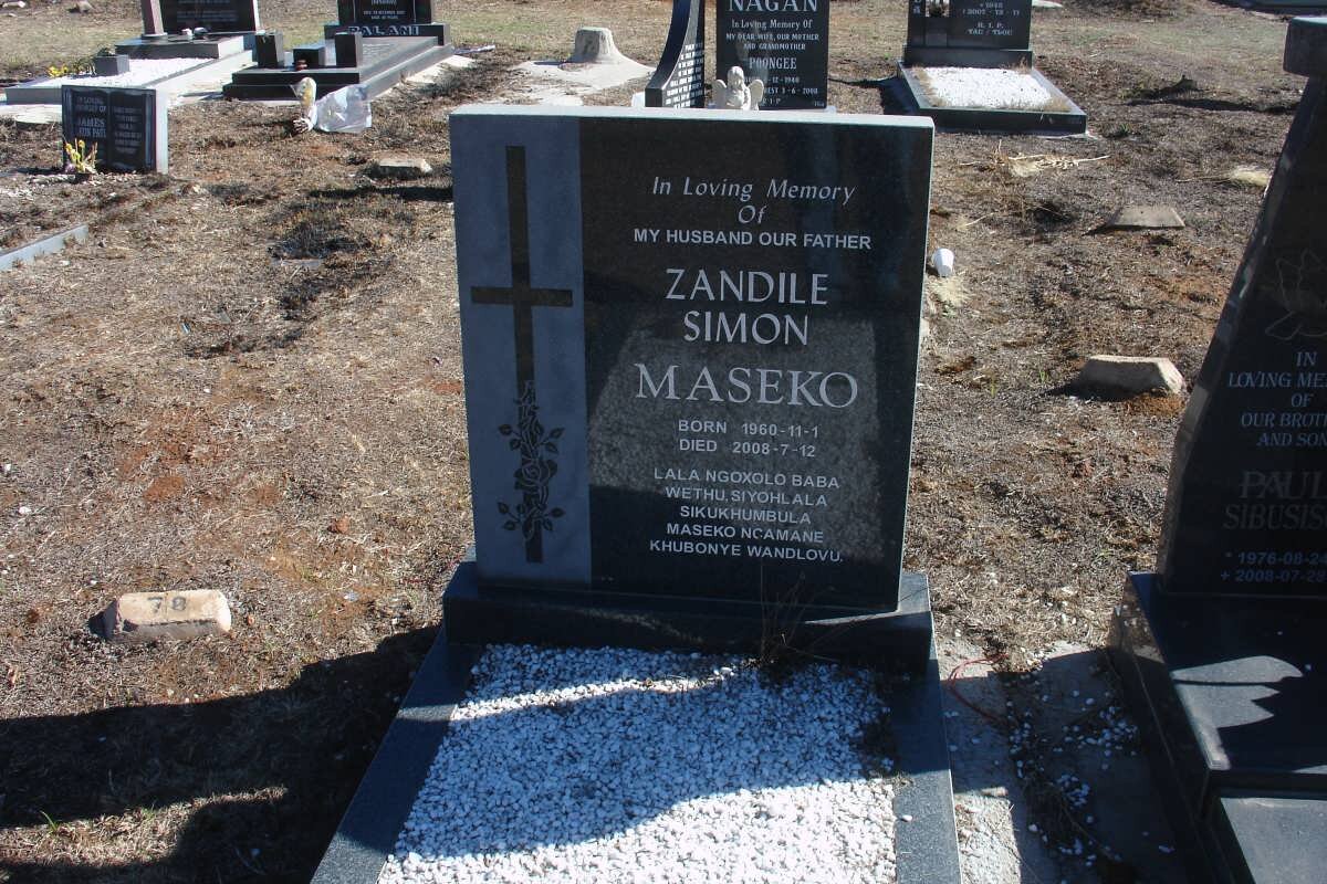 MASEKO Zandile Simon 1960-2008