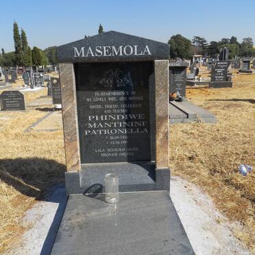 MASEMOLA Phindiwe Mantinini Patronella 1958-1999