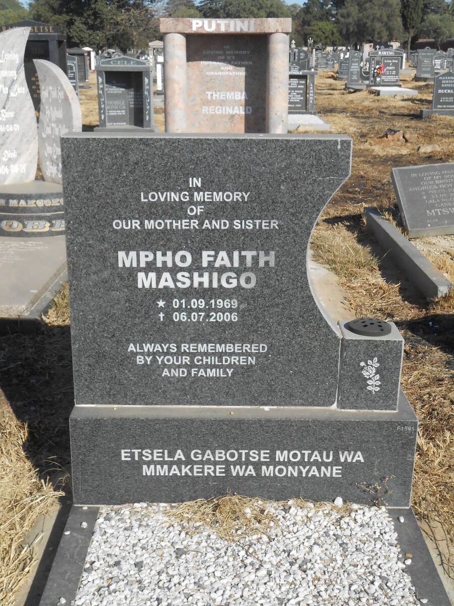 MASHIGO Mpho Faith 1969-2006