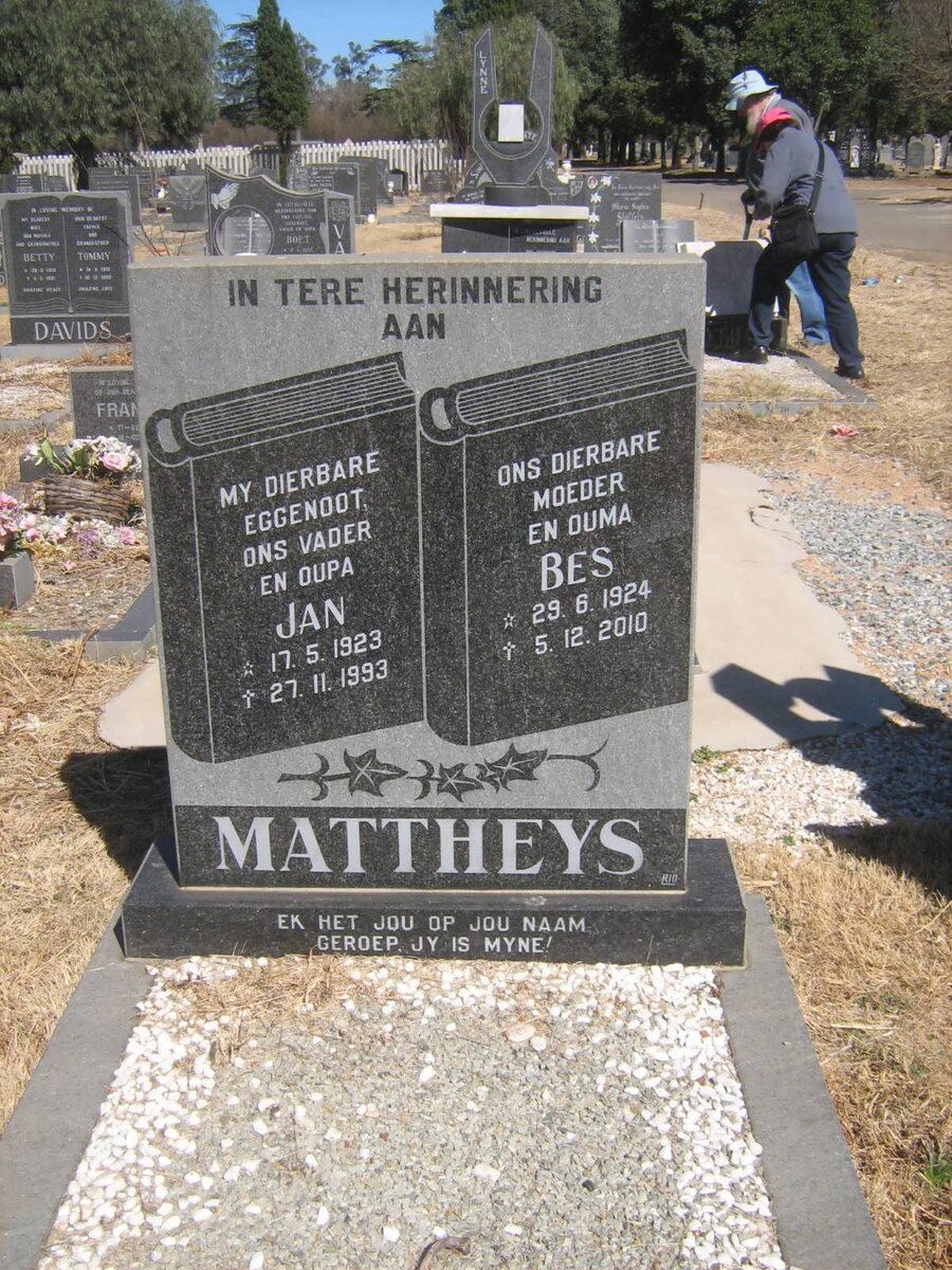 MATTHEYS Jan 1923-1993 &amp; Bes 1924-2010