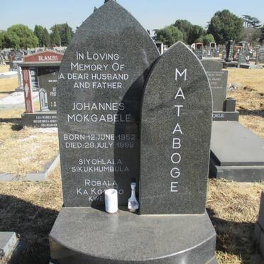 MATABOGE Johannes Mokgabele 1952-1999