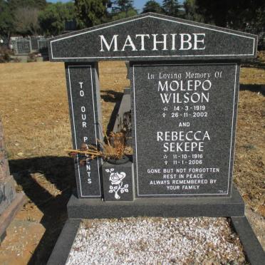 MATHIBE Molepo Wilson 1919-2002 &amp; Rebecca Sekepe 1916-2006