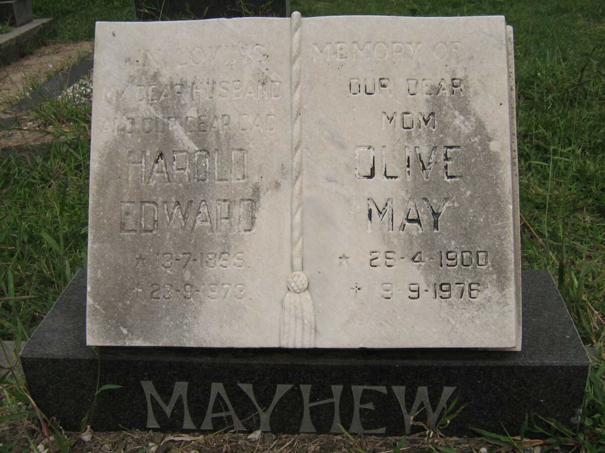 MAYHEW Harold Edward 1895-1973 &amp; Olive May 1900-1976