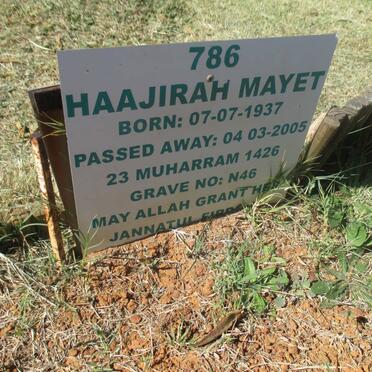 MAYET Haajirah 1937-2005