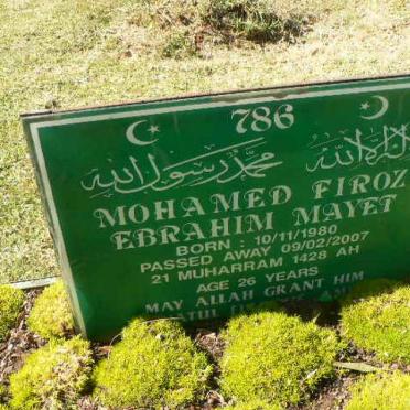 MAYET Mohamed Firoz Ebrahim 1980-2007
