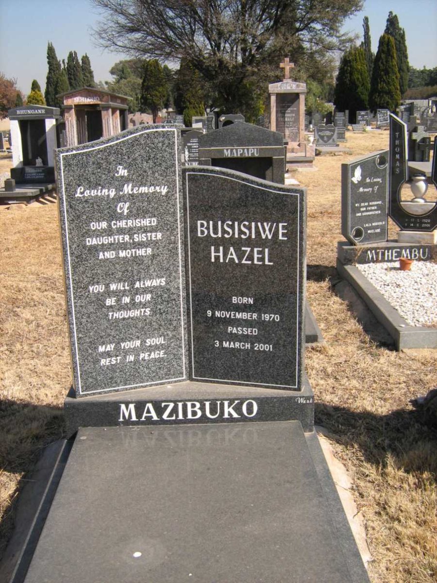 MAZIBUKO Busisiwe Hazel 1970-2001