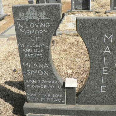 MALELE Mfana Simon 1958-2000
