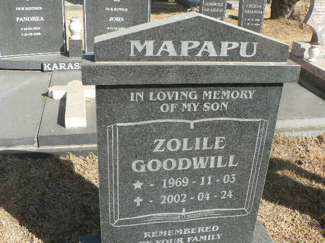 MAPAPU Zolile Goodwill 1969-2002