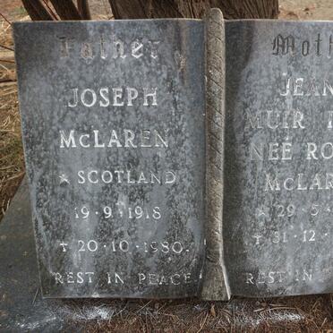 MCLAREN Joseph 1918-1980 &amp; Jeanie Muir Imrie nee RODEN 1918-1983