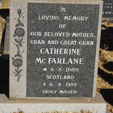 McFARLANE Catherine 1908-1989