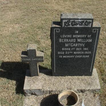 McCARTHY Bernard William 1911-1920