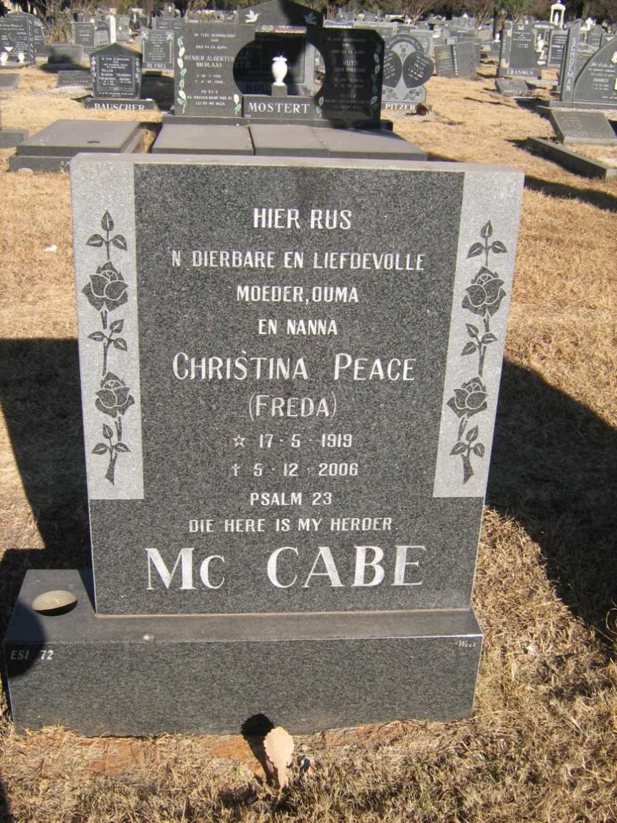 MCCABE Christina Peace 1919-2006