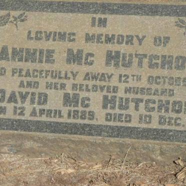 McHUTCHNON David 1889-1951 &amp; Annie -1949