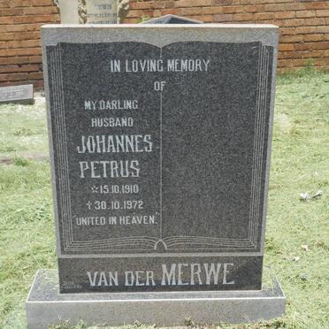 MERWE Johannes Petrus, van der 1910-1972