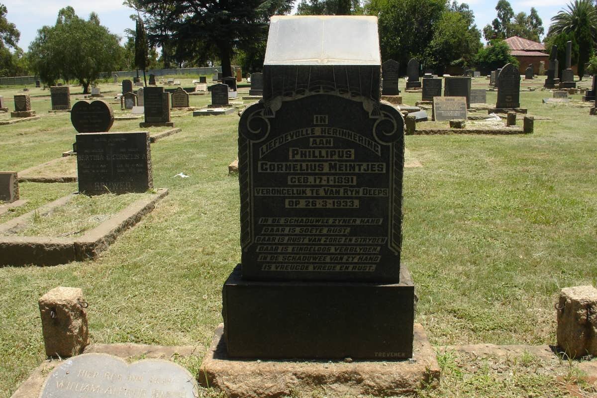 MEINTJIES Phillipus Cornelius 1891-1939
