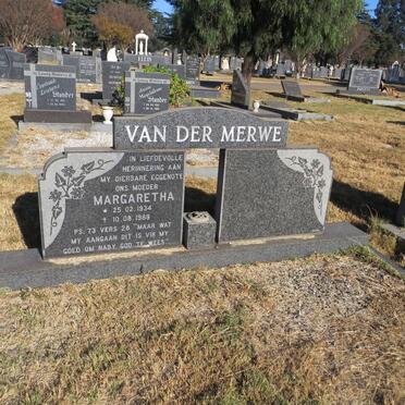 MERWE Margaretha, van der 1934-1989