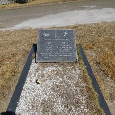 MERWE Erens Lodewyk, van der 1944-2007 &amp; Anna Johanna SMITH 1946-1980