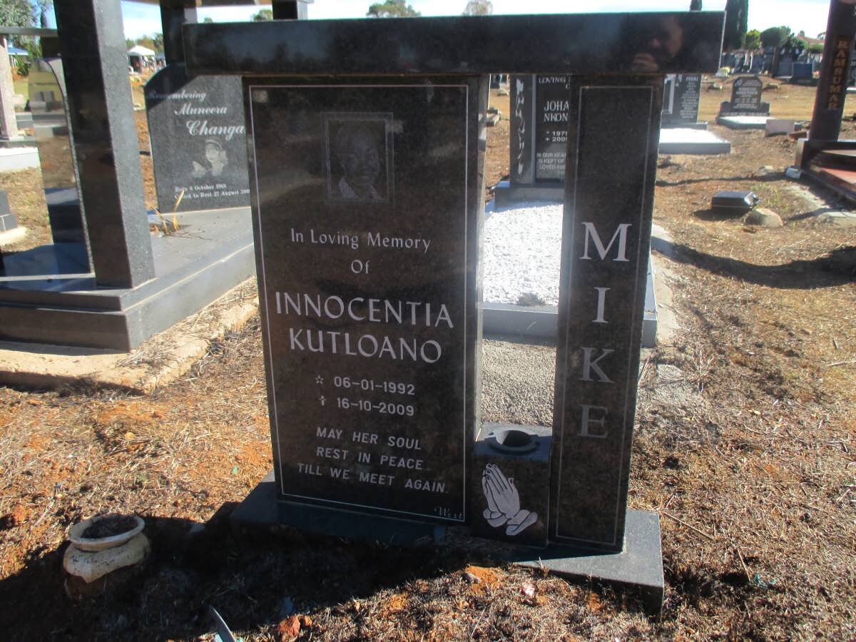 MIKE Innocentia Kutloano 1992-2009