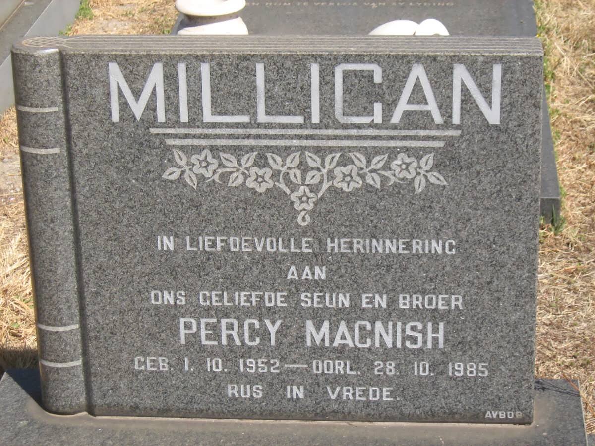 MILLIGAN Percy Macnish 1952-1985