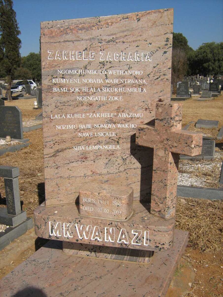MKWANAZI Zakhele Zacharia 1960-2003