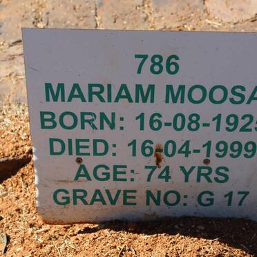 MOOSA Mariam 1925-1999