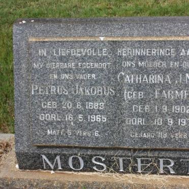 MOSTERT Petrus Jakobus 1889-1965 &amp; Catharina J.M.M. FARMER 1902-1975