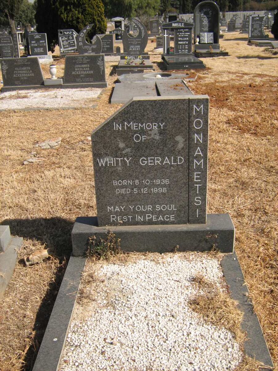 MONAMETSI Whity Gerald 1936-1996