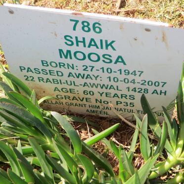 MOOSA Shaik 1947-2007