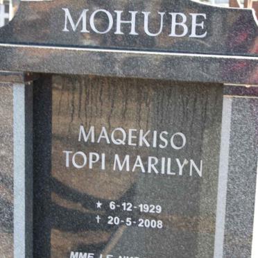 MOHUBE Maqekiso Topi Marilyn 1929-2008