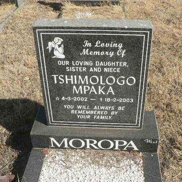 MOROPA Tshimologo Mpaka 2002-2003
