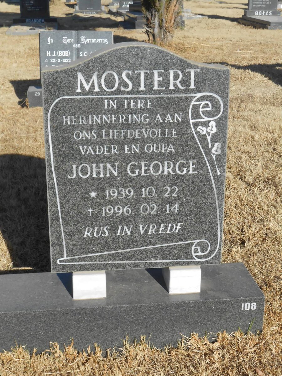 MOSTERT John George 1939-1996