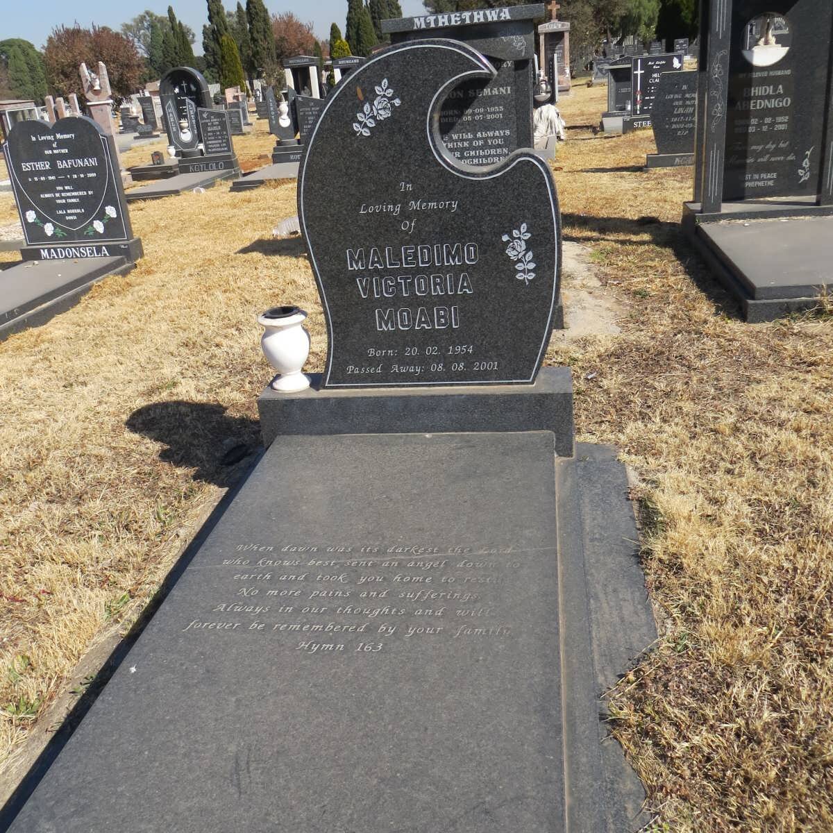 MOABI Maledimo Victoria 1954-2001