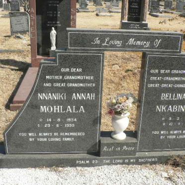 MOHLALA Nnaniki Annah 1934-1995 :: NKABINDE Bellina 1908-2002