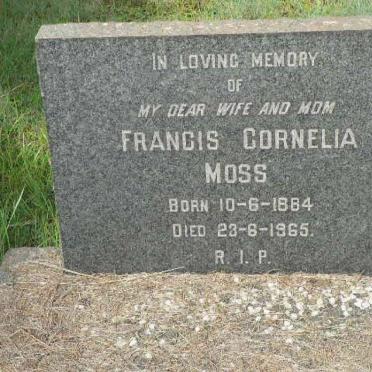 MOSS Francis Cornelia 1884-1965