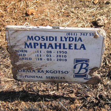 MPHAHLELA Mosidi Lydia 1950-2010