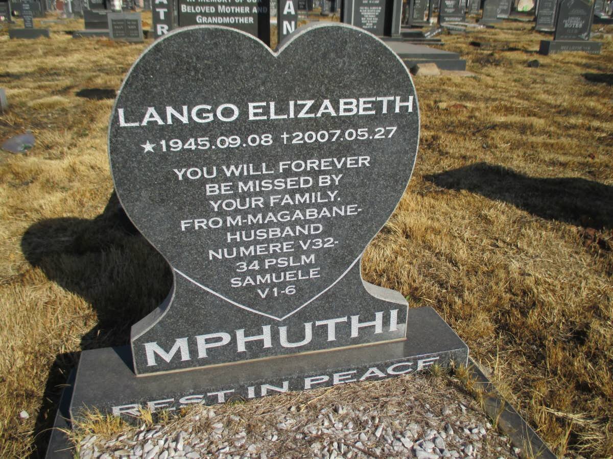 MPHUTHI Lango Elizabeth 1945-2007