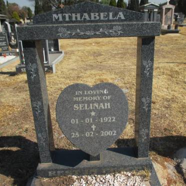MTHABELA Selinah 1922-2002