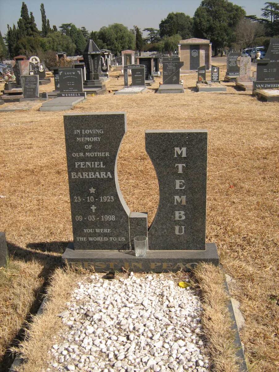 MTEMBU Peniel Barbara 1923-1998