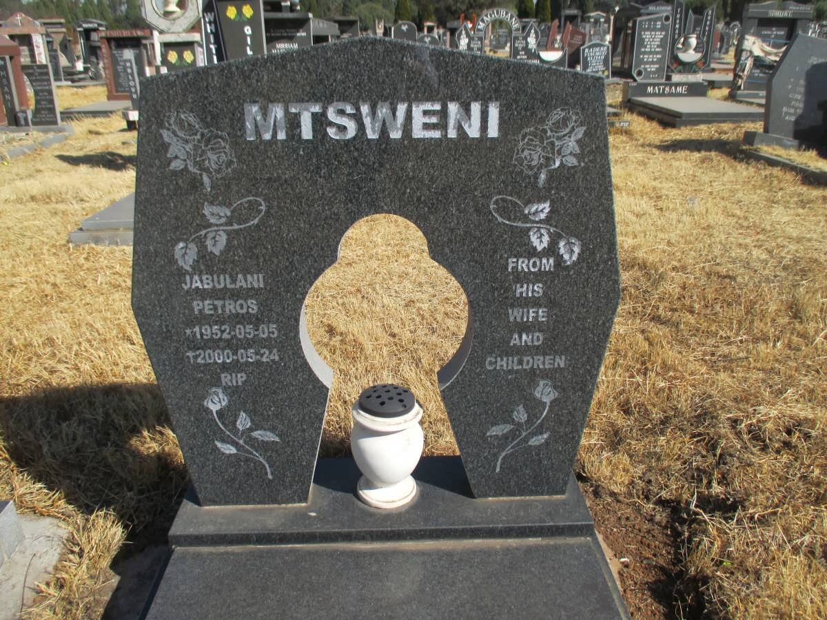 MTSWENI Jabulani Petros 1952-2000
