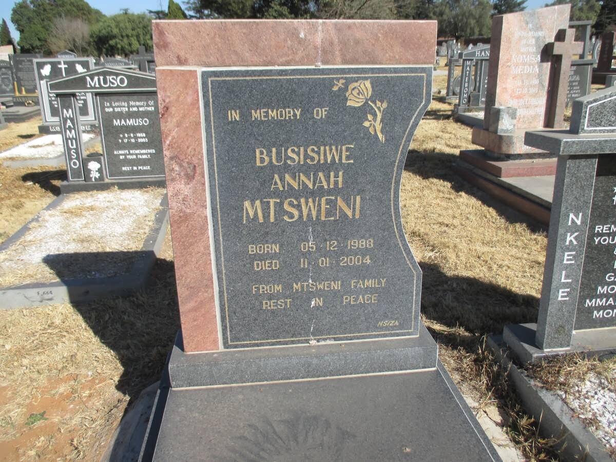 MTSWENI Busisiwe Annah 1988-2004