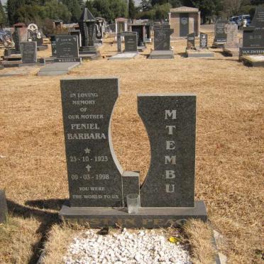 MTEMBU Peniel Barbara 1923-1998
