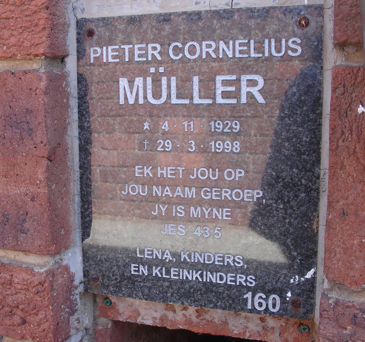 MÜLLER Pieter Cornelius 1929-1998