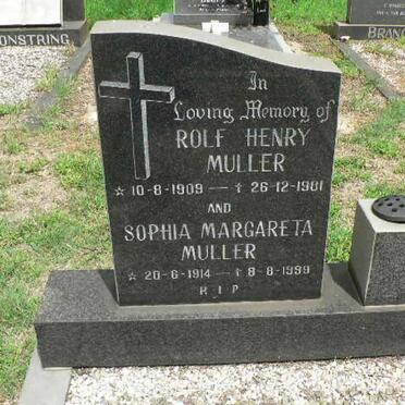 MULLER Rolf Henry 1909-1981 &amp; Sophia Margareta 1914-1999