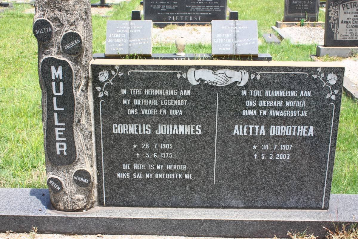 MULLER Cornelis Johannes 1905-1975 &amp; Aletta Dorothea 1907-2003