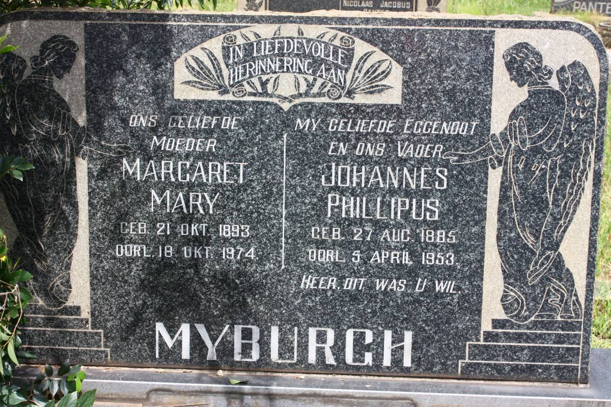 MYBURGH Johannes Phillipus 1885-1953 &amp; Margaret Mary 1893-1974