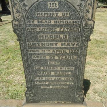 NAVA Harold Anthony -1926 &amp; Maud Mabel -1948