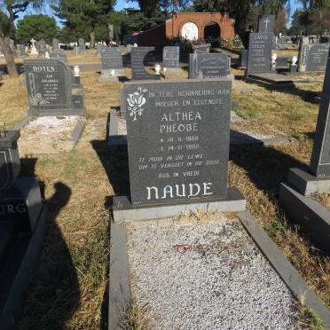 NAUDE Althea Pheobe 1928-1982